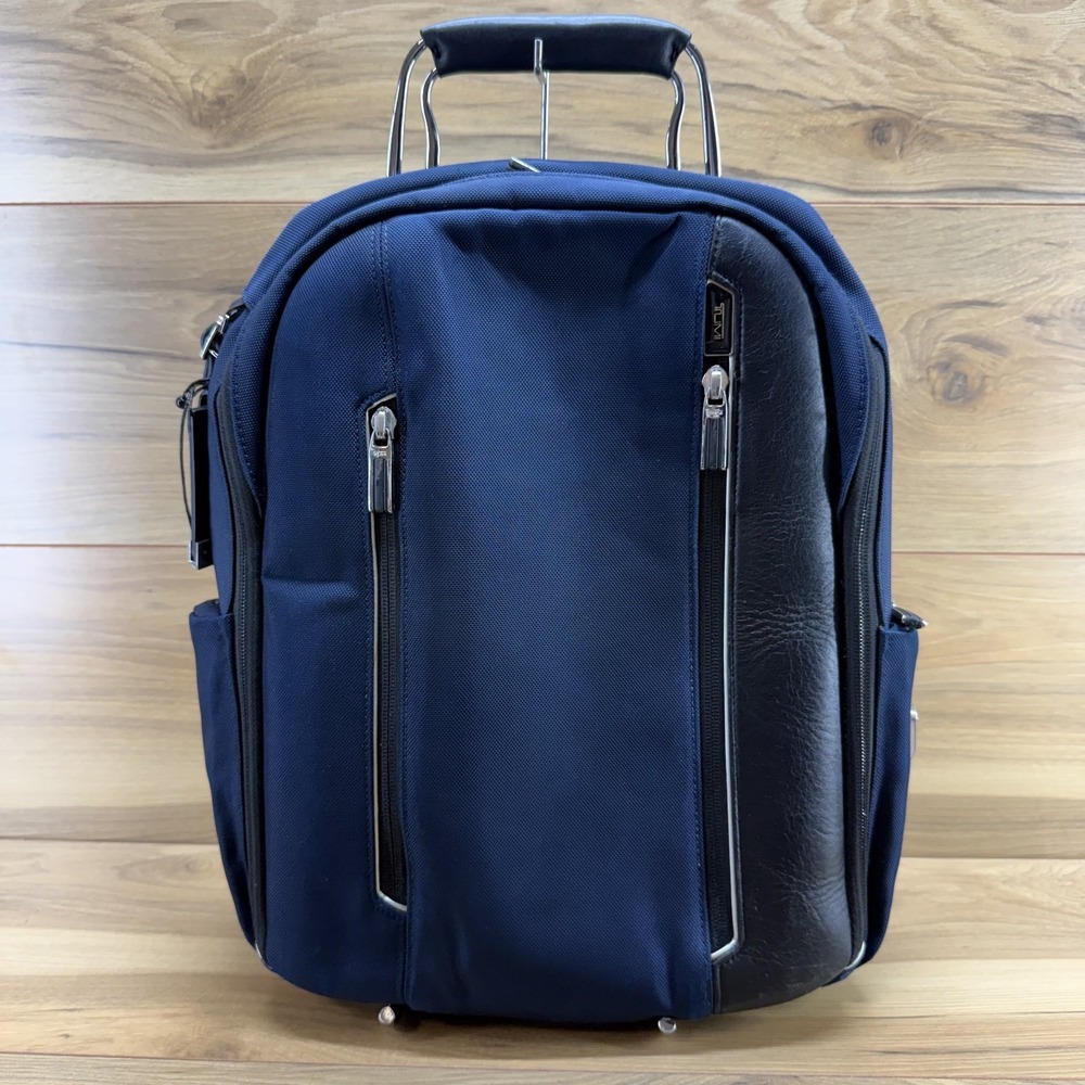 TUMI Arrive Logan Backpack Blue Black Travel Business Professional Commute